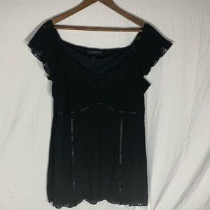 Venezia Black Corset Style Top 22/24 Plus